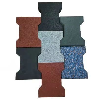 अच्छी कीमत Recycled Rubber H-shaped Rubber Floor Tile For Outdoor EPDM  Rubber Granule Floor Tile ऑनलाइन