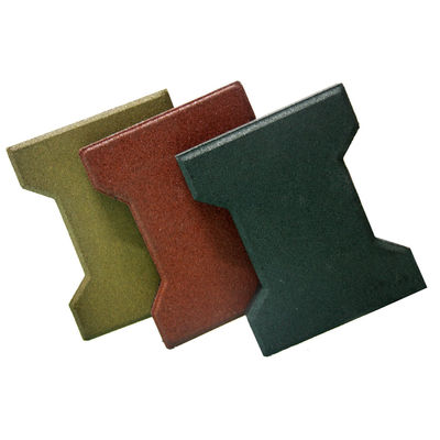 Good price Lightweight Horse Stable Rubber Floor Black / Yellow Dog Bone Rubber Pavers online