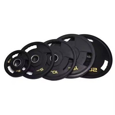 Good price Iron Coated Rubber Gym Weight Plates 5 LB 10 LB 25 LB 35 LB 45 LB Tri Grip Weight Plates online