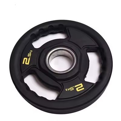 Good price 5.5 LB Rubber Weight Plates Unisex Tri Grip Olympic Plates 2.5kg online