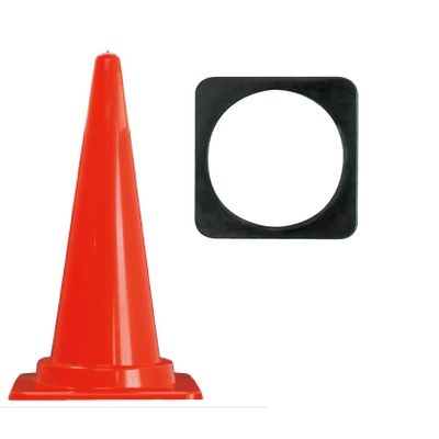 Good price Square Traffic Cone Weight 1.5 Kg Safety Cone Rubber Base 280*280*27mm online